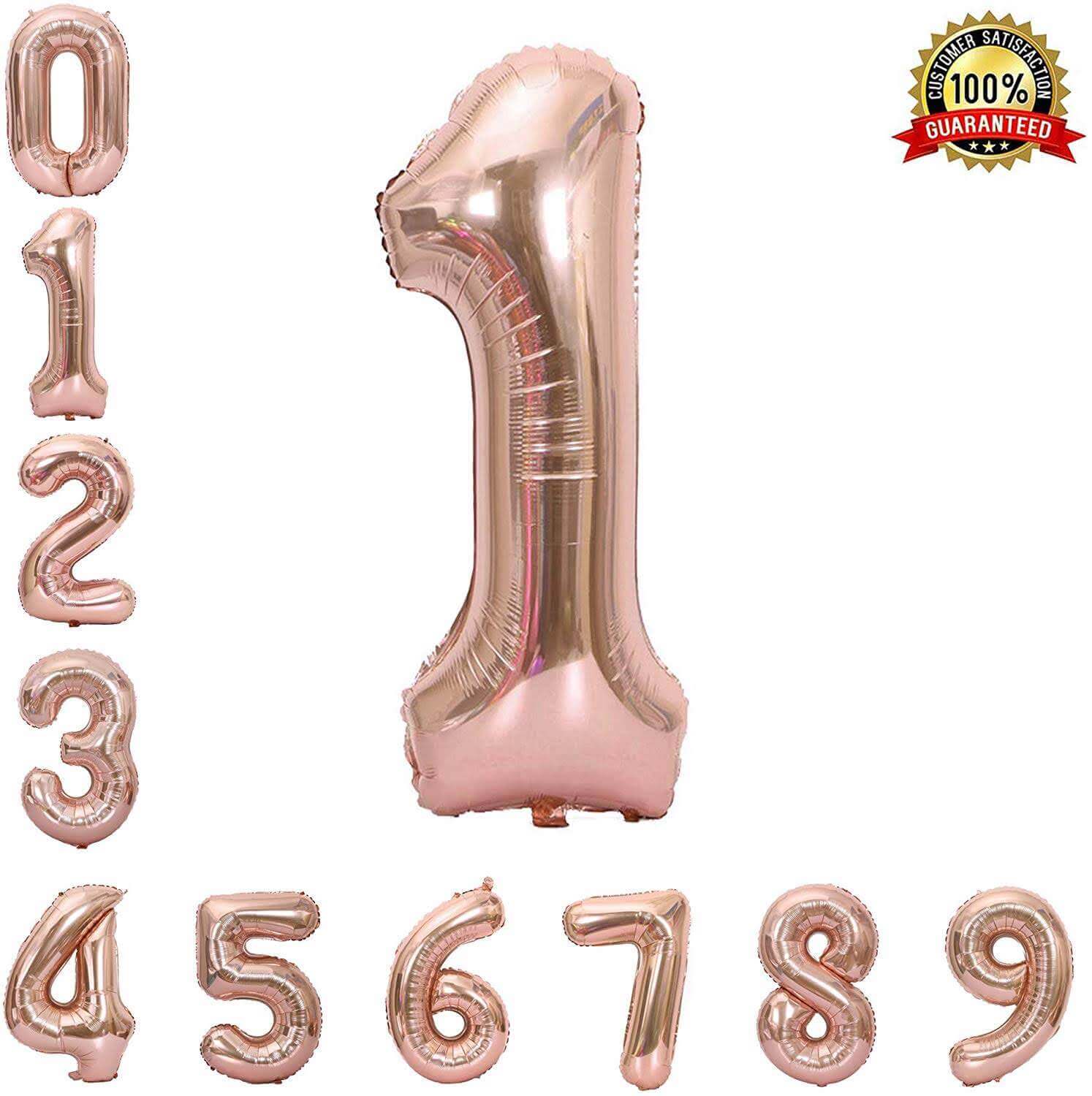 40 Numerical 1 Rose Gold Balloon