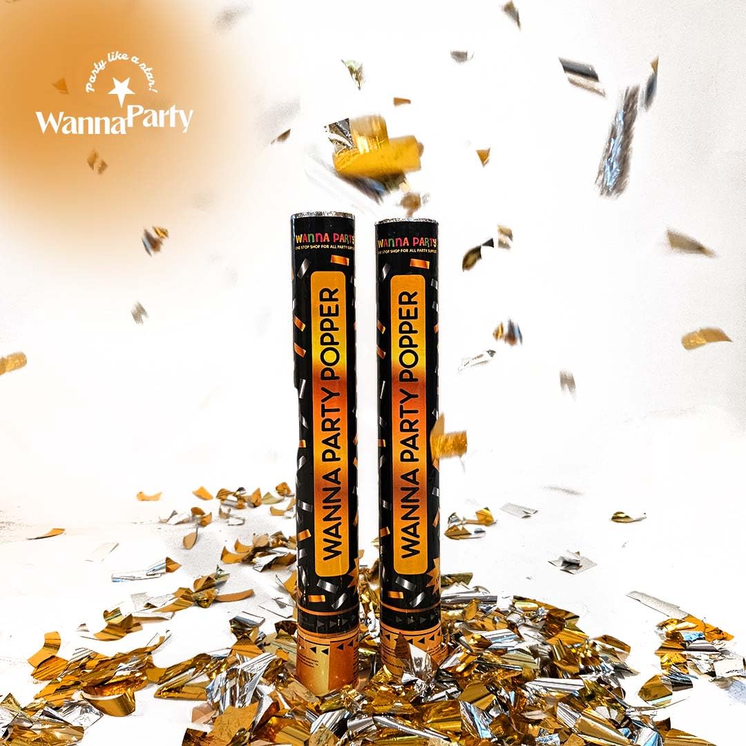 Wanna Party 2 Pcs Multicolor Party Poppers for Birthdays