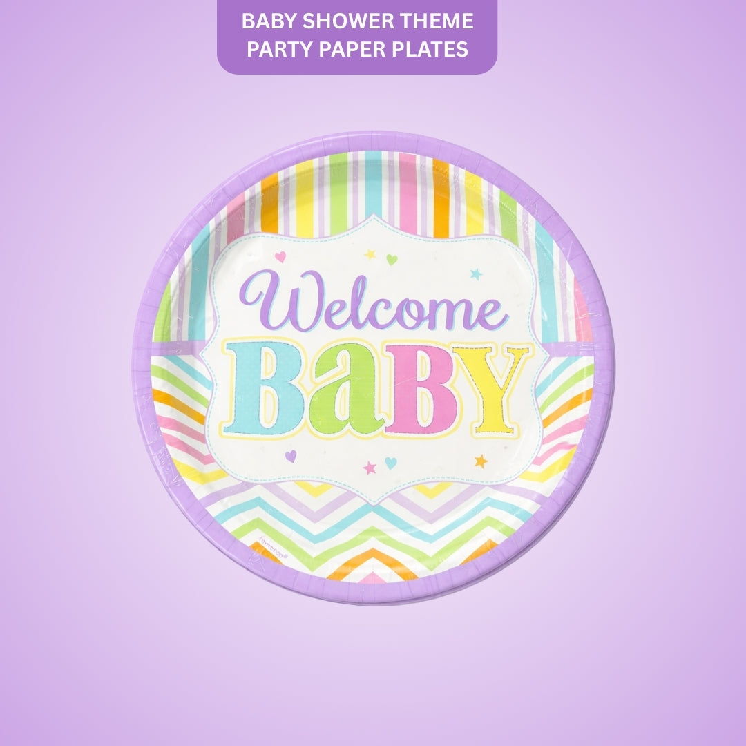 Baby Shower Theme Party Paper Plates - 9 inches - 8PC