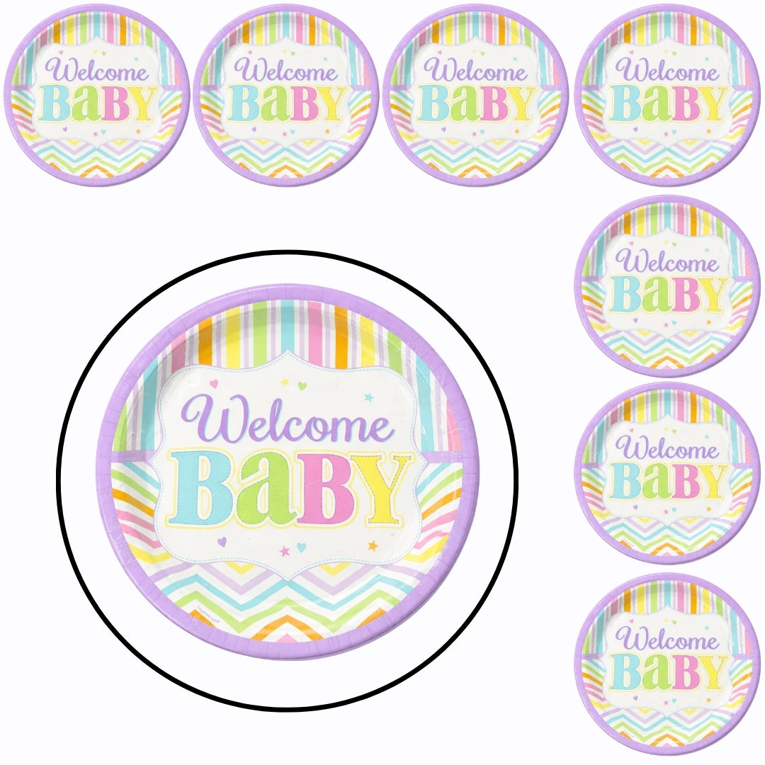 Baby Shower Theme Party Paper Plates - 9 inches - 8PC