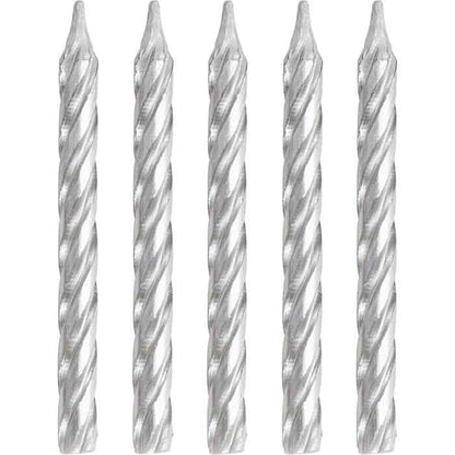 Silver Swirl Candle - 10PC