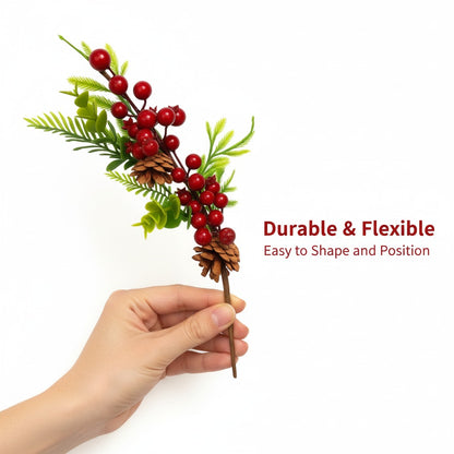 Pine Snow Leaves with Cherry & Tree Inserts - 2PC