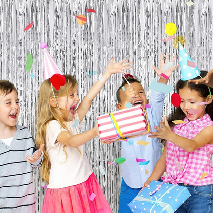 Textured Foil Silver Curtain - 7FT X 3FT