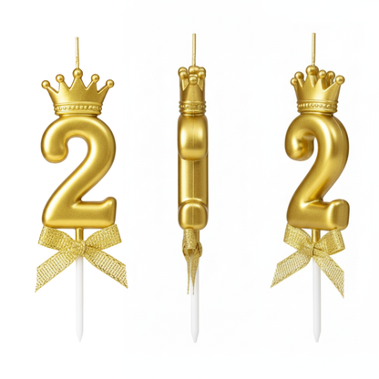 Golden Crown Numerical Candle No. 2