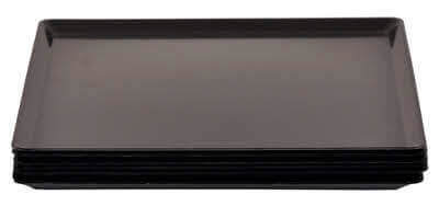 8" Black Square Plates - 6PC