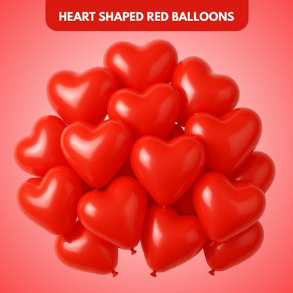Heart Shaped Red Balloons - 10 inches - 25PC