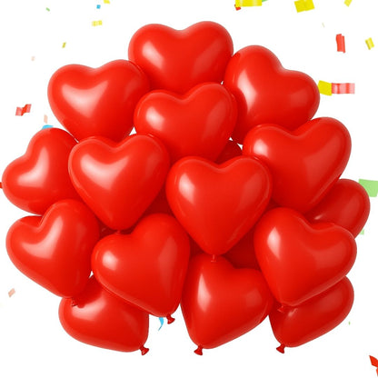 Heart Shaped Red Balloons - 10 inches - 25PC