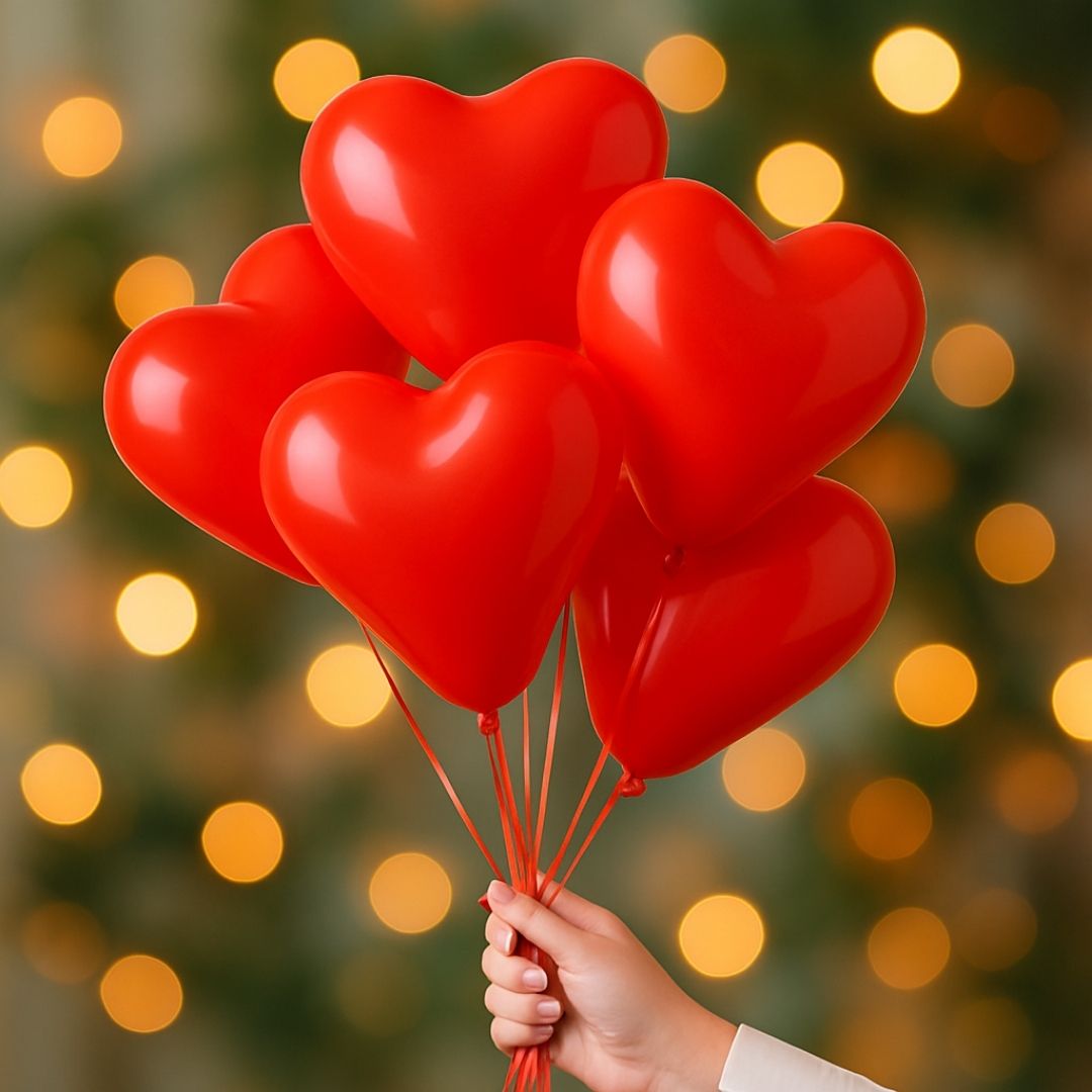 Heart Shaped Red Balloons - 10 inches - 25PC