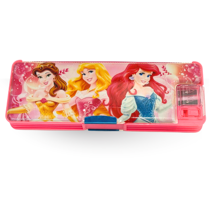 Magnetic Princess Dual Side Pencil Box with Sharpn for Girls - 1Pc