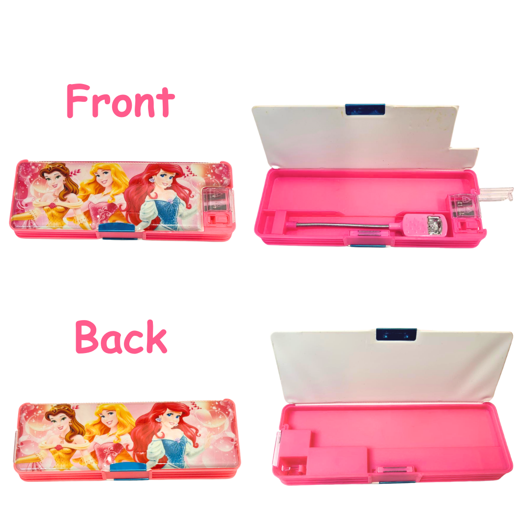 Magnetic Princess Dual Side Pencil Box with Sharpn for Girls - 1Pc