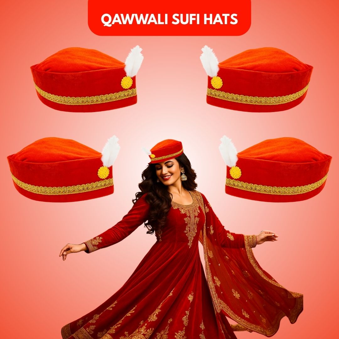 Qawwali Sufi Night Party Hats Unisex - Set of 4