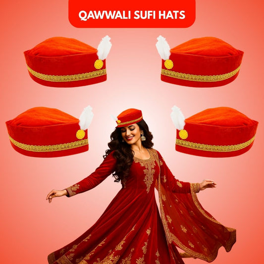 Qawwali Sufi Night Party Hats Unisex - Set of 4