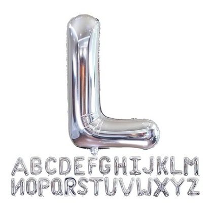 Letter L  Silver Foil Balloon - 16 inches - 1PC