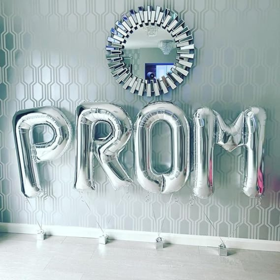 Letter R Silver Foil Balloon - 16 inches - 1PC