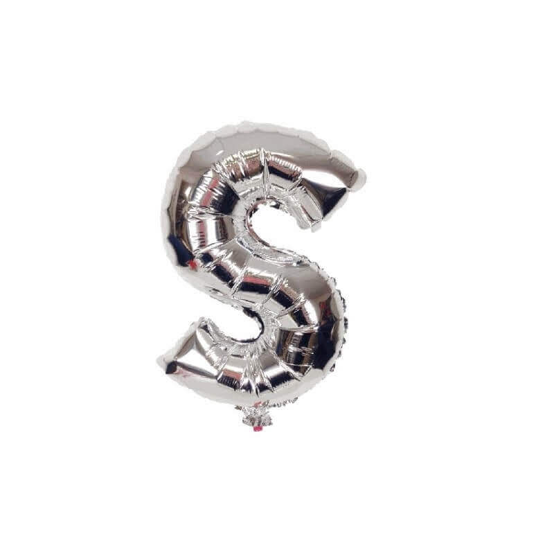 16 Letter S Silver Balloon