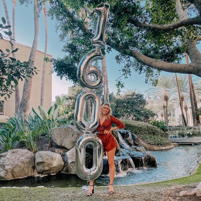 16" Numerical 4 Silver Balloon