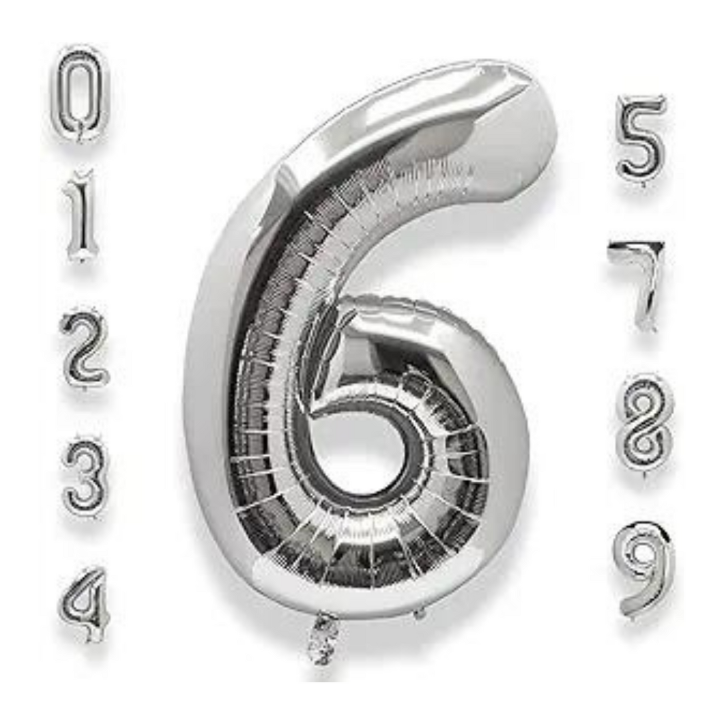 16" Numerical 6 Silver Balloon