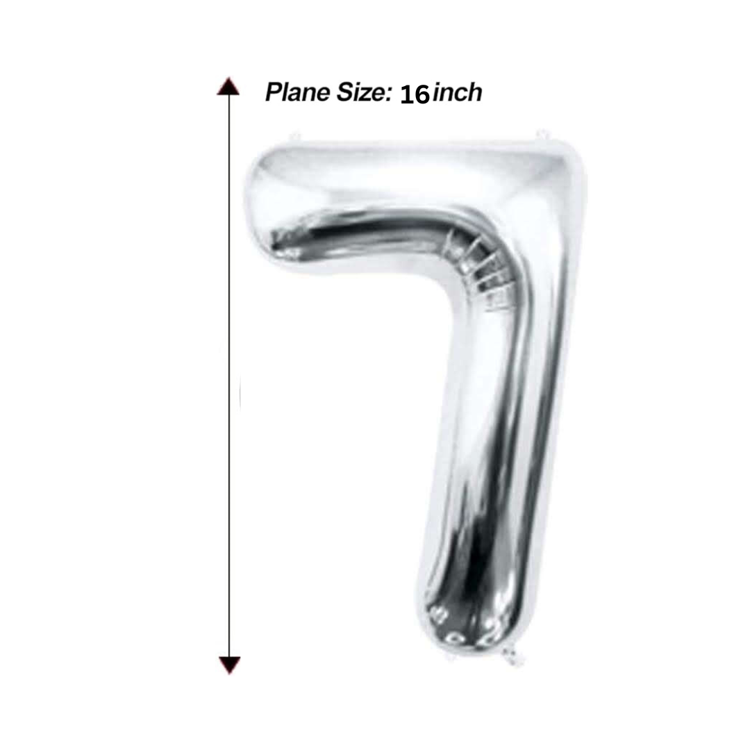 16" Numerical 7 Silver Balloon