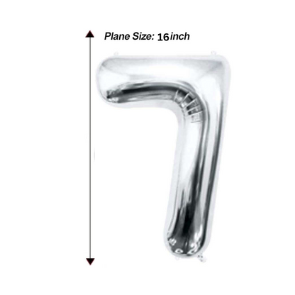 16" Numerical 7 Silver Balloon
