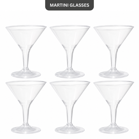 Martini Glasses Clear - 6PC - 100ML
