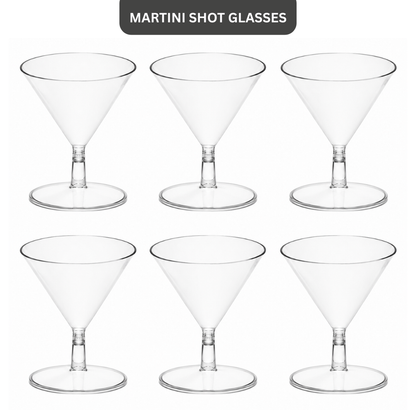 Transparent Martini Shot Glasses/Dessert Serving Cups - 40ML - 6PC