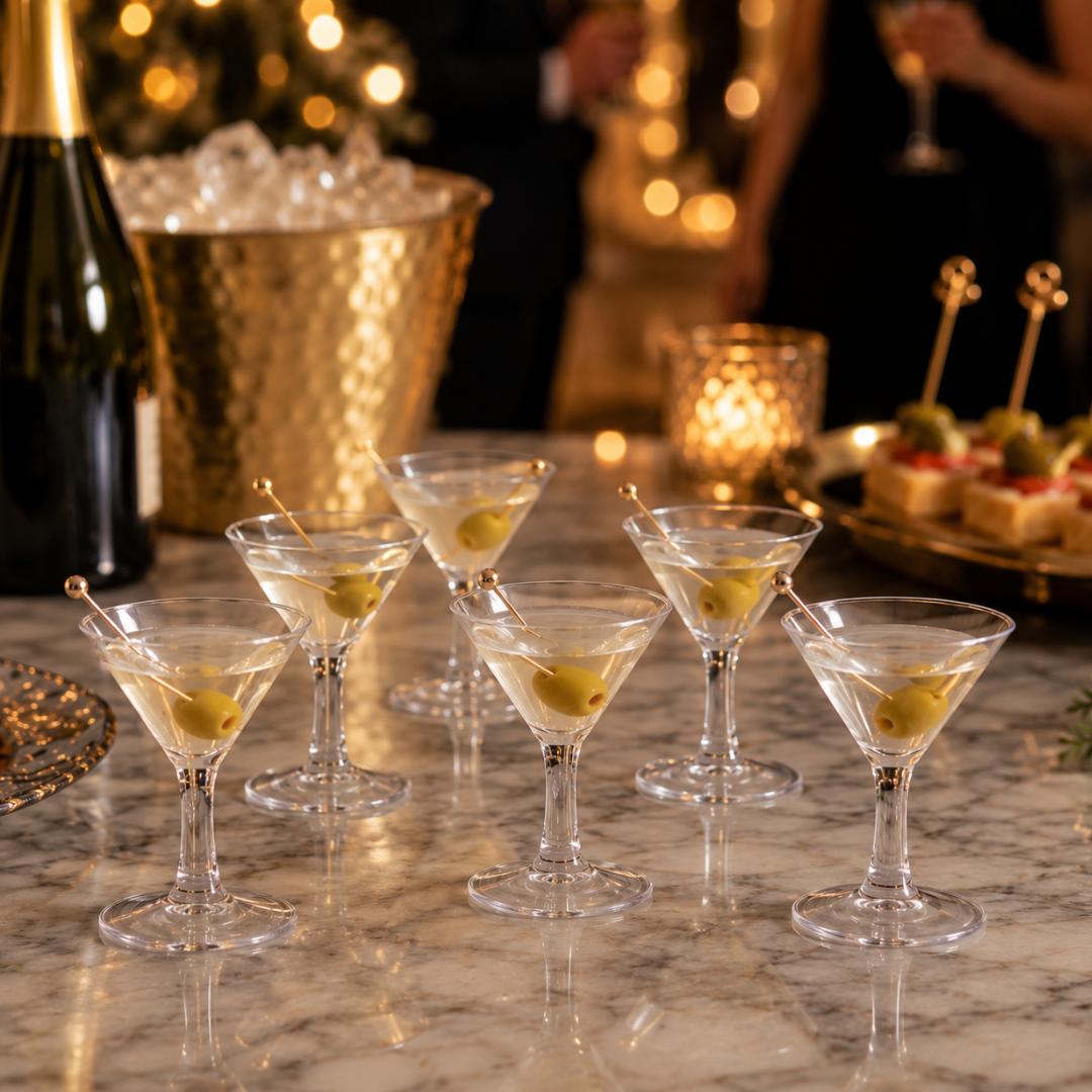 Transparent Martini Shot Glasses/Dessert Serving Cups - 40ML - 6PC