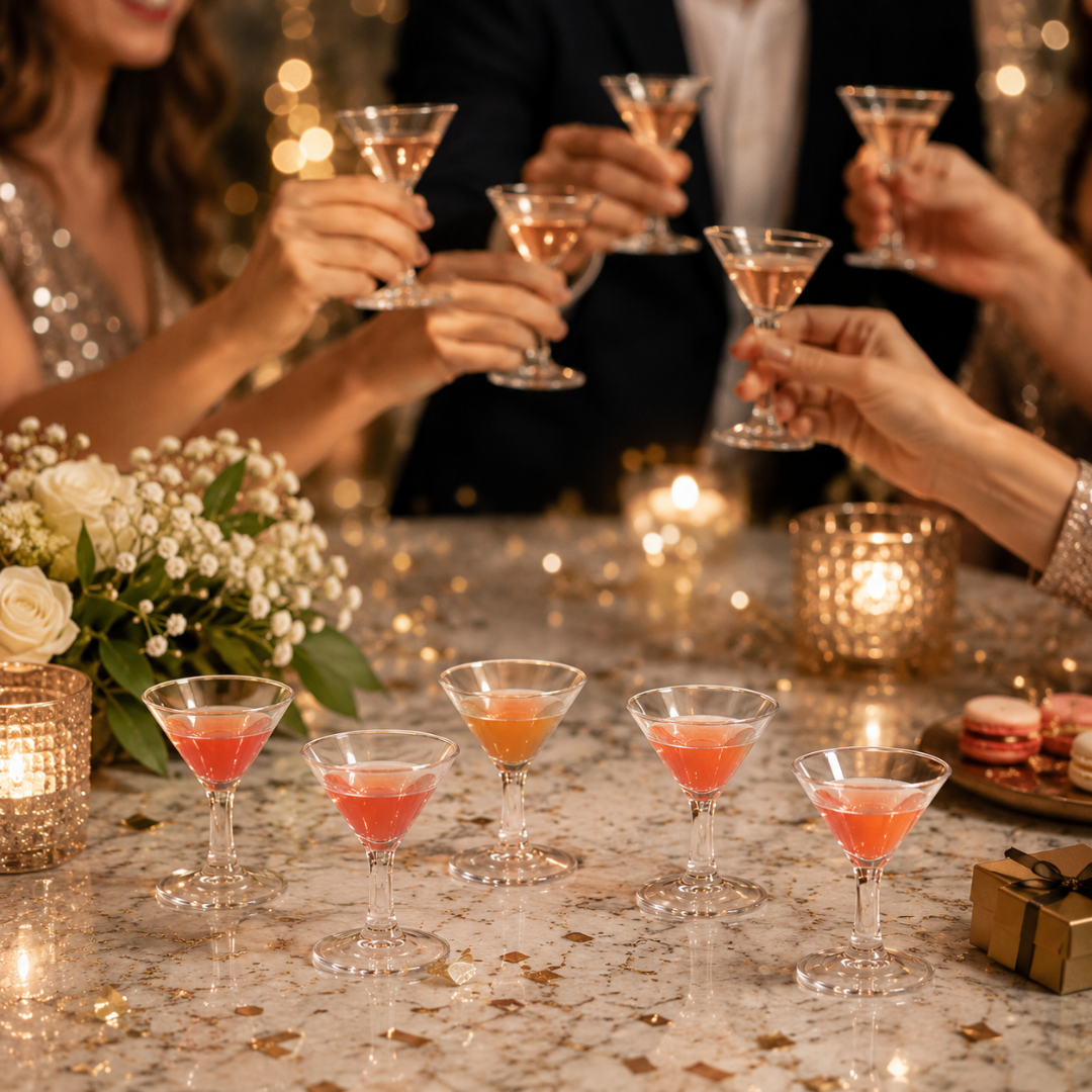 Transparent Martini Shot Glasses/Dessert Serving Cups - 40ML - 6PC