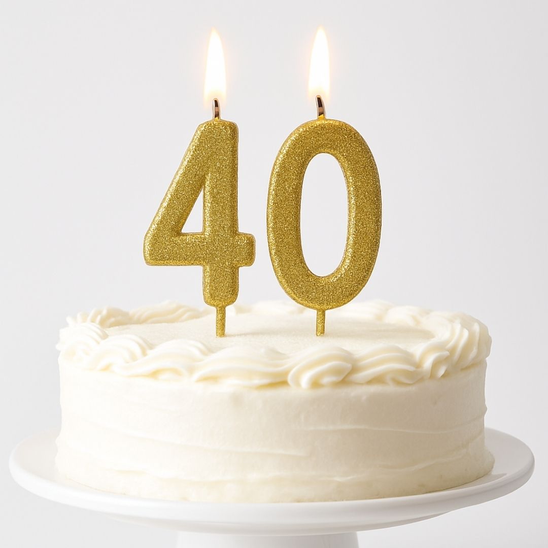 40th Birthday Banner, Sash and Candle - Set of 3