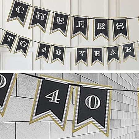 40th Birthday Banner, Sash and Candle