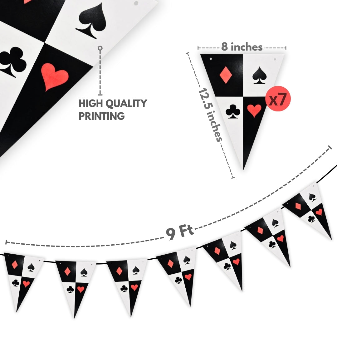 Card Party Casino Bunnting -Over 9Ft