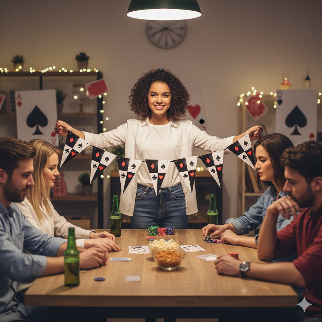 Card Party Casino Bunnting -Over 9Ft