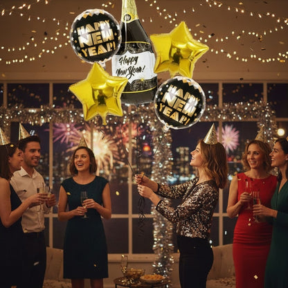 Happy New Year Foil Balloon - Set Of 5