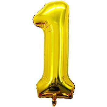 Gold Number 1 Balloon 18 inches ? Only Normal Air ? Not For Helium