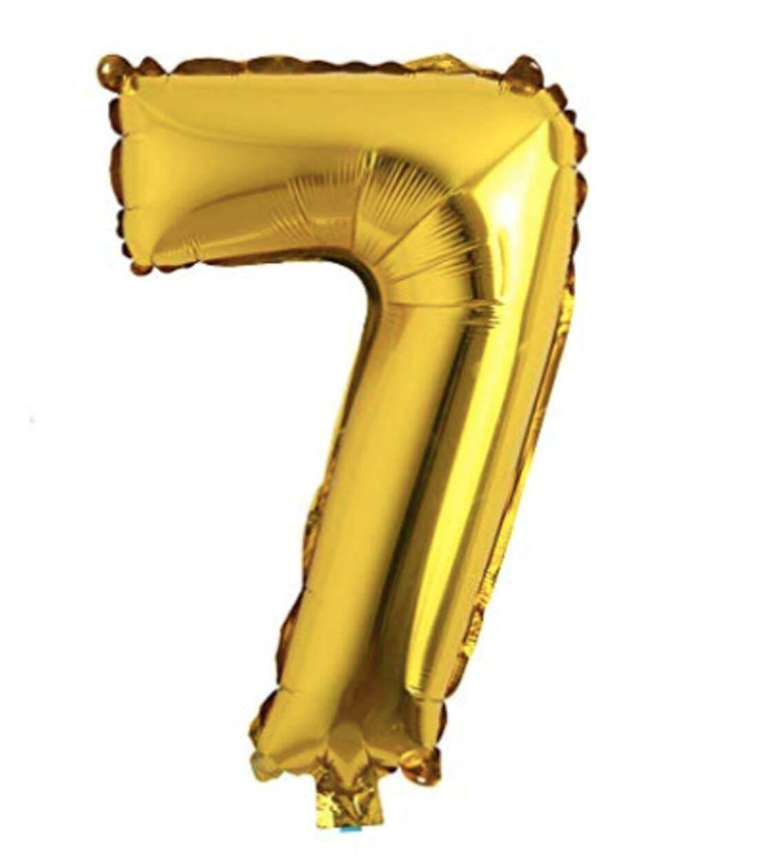 Numerical 7 18" Golden Balloon