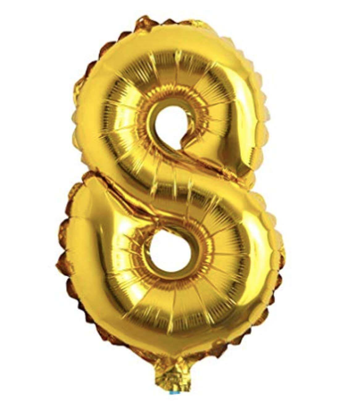 Numerical 8 18" Golden Balloon