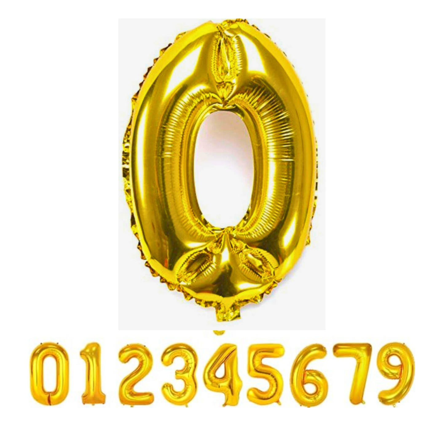Numerical 0 18" Golden Balloon