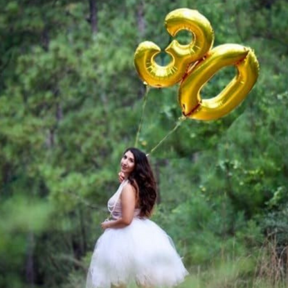 Numerical 0 18" Golden Balloon