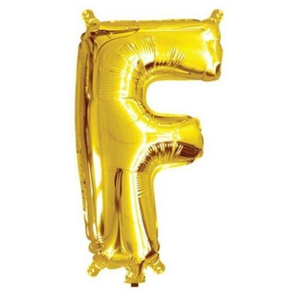 16" Letter F Golden Balloon