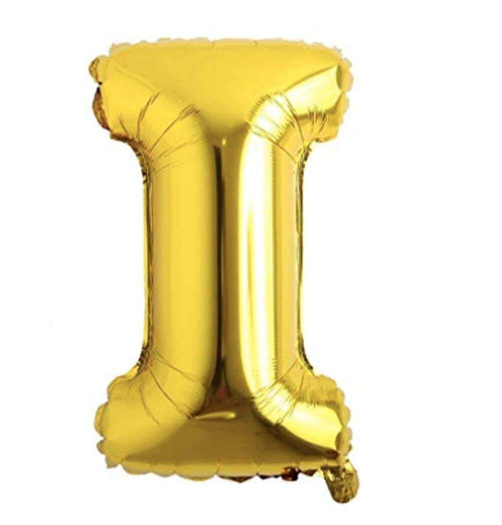 16" Letter I Golden Balloons