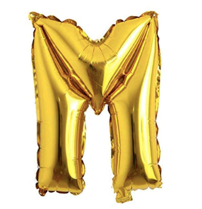 16" Letter M Golden Balloon