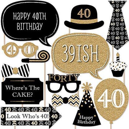 40 & Fabulous Black Satin Sash w/ Decor Set - 21PC