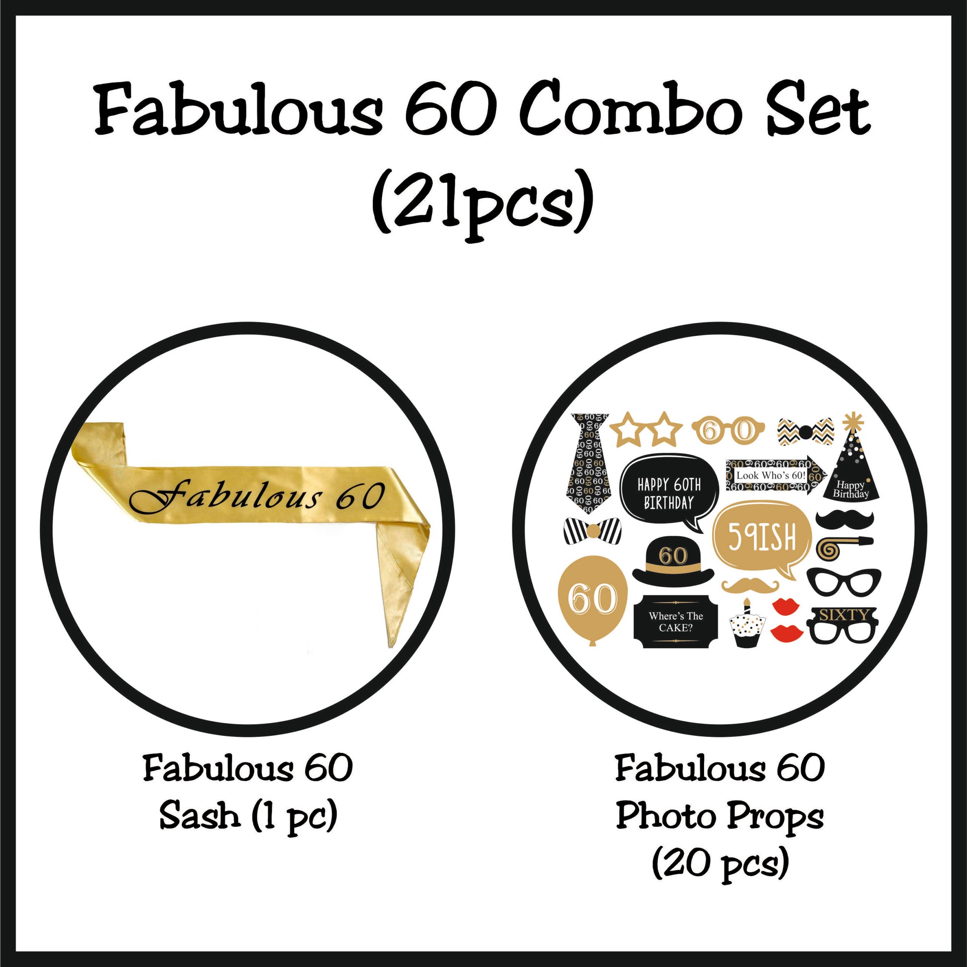 60th Combo Pack Sash and Props