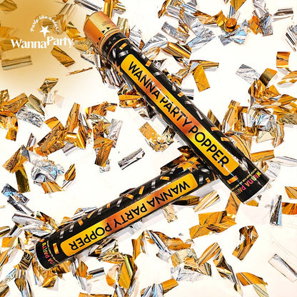 Party Popper  w/ Silver & Golden Confetti - 1PC
