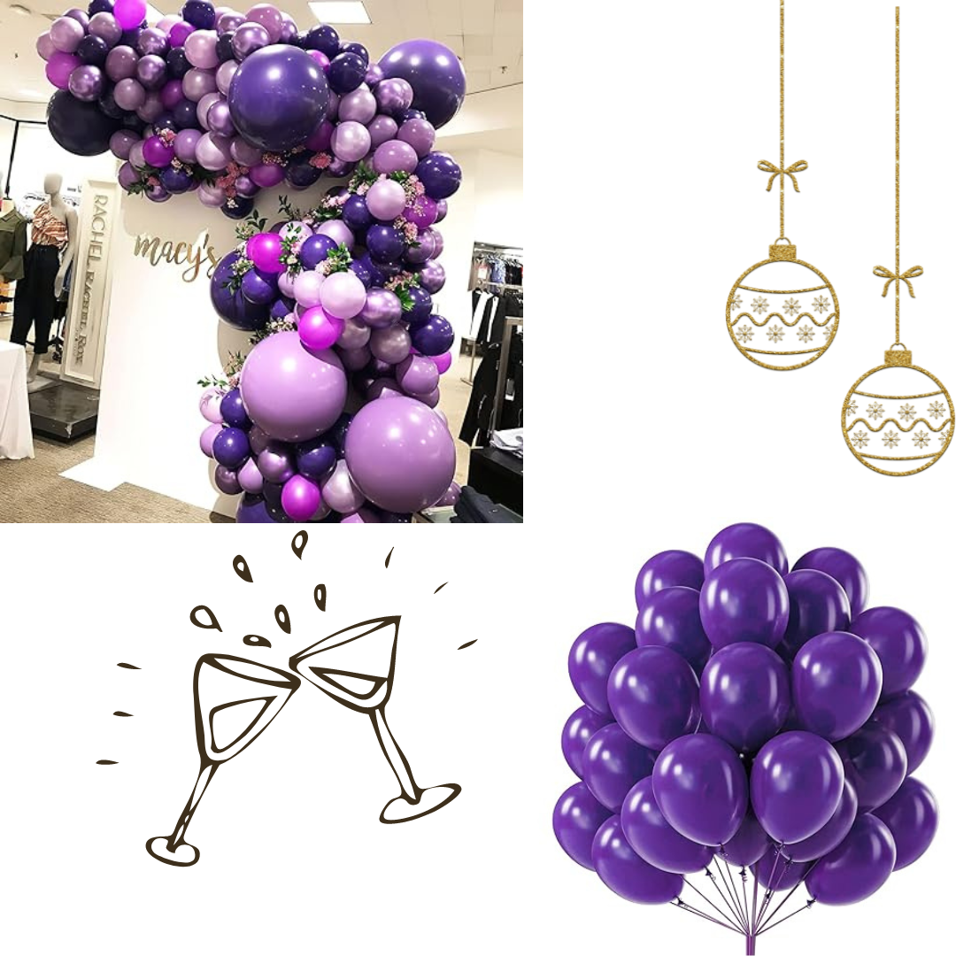 8" Purple Latex Balloon - 50ct