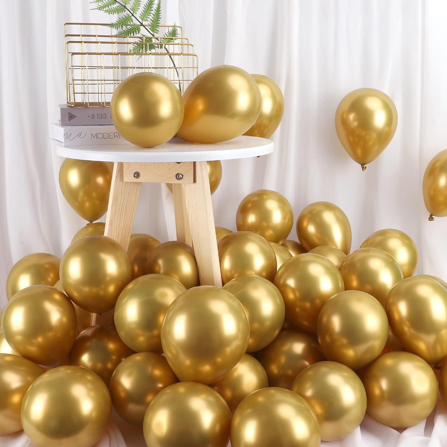 8" Golden Latex Balloon - 50ct