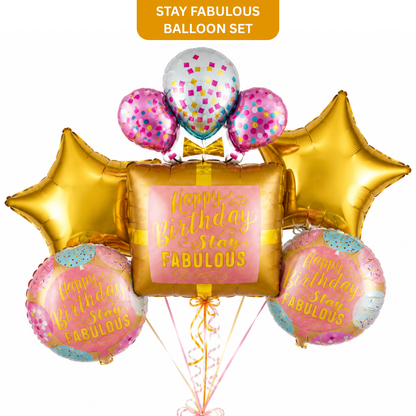 Stay Fabulous Happy Birthday Balloon - Set of 5 Balloons
