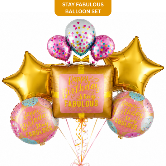 Stay Fabulous Happy Birthday Balloon - Set of 5 Balloons