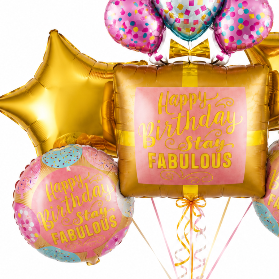 Stay Fabulous Happy Birthday Balloon - Set of 5 Balloons