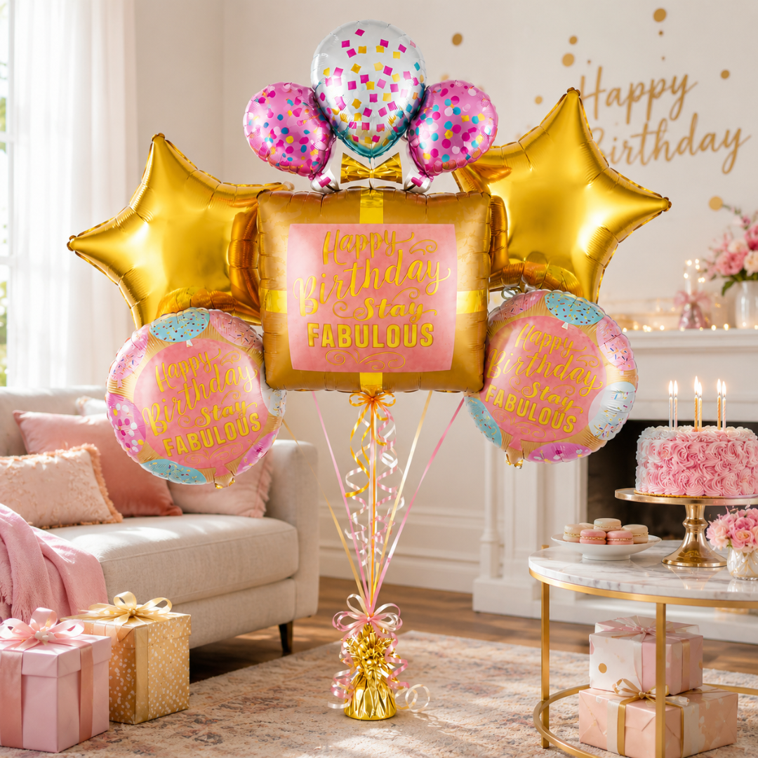 Stay Fabulous Happy Birthday Balloon - Set of 5 Balloons
