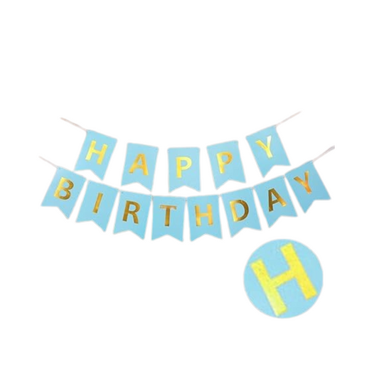 Happy Birthday Banner Sky Blue - Over 9FT